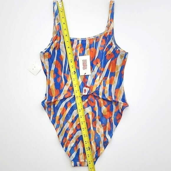 NWT SOLID  STRIPED Luela Leopard Zebra Blue Orange Print Mesh Swimsuit Sz M - Picture 13 of 14